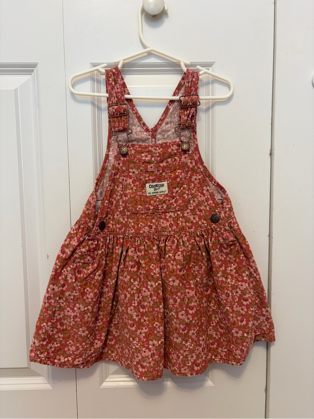 OshKosh B'gosh Floral Pink Overall Dress for Girls Corduroy